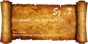 Szakmáry Kornél névjegykártya