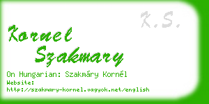 kornel szakmary business card